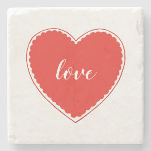 Vintage Valentinin-Liebe Steinuntersetzer