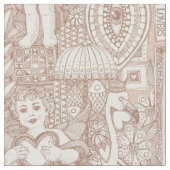 Vintage valentinische Kitschmousse Stoff (Nahaufnahme)