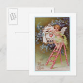 Vintage Valentinische Postkarte (Vorne/Hinten)