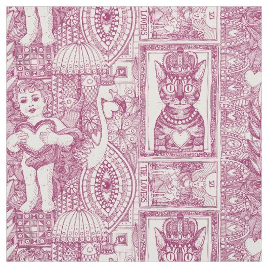 Vintage Valentinkirsche Rosa Stoff (Muster)