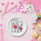 Vintage Valentinpapier-Teller Pappteller (Party)