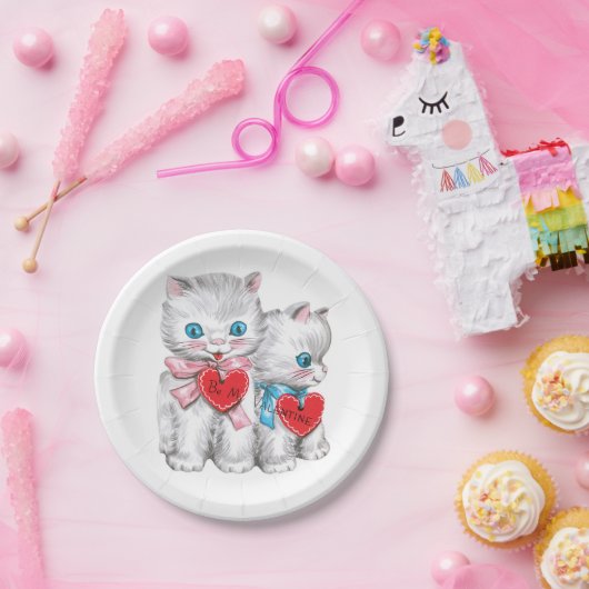 Vintage Valentinpapier-Teller Pappteller (Party)