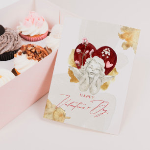 Vintage Valentins Engel Cupid Feiertagskarte