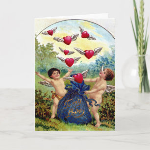Vintage-Valentins-Engelchen Feiertagskarte