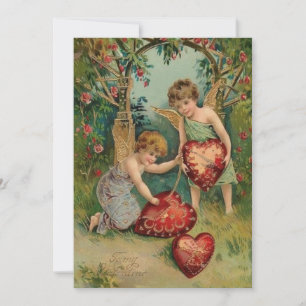 Vintage Valentinschluchten mit Herz Feiertagskarte