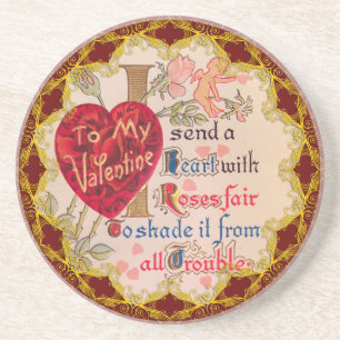Vintage-Valentinsgedicht-Untersetzer Sandstein Untersetzer