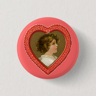 Vintage-Valentinsherz Button