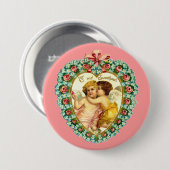 Vintage-Valentinsherz Button (Vorne & Hinten)