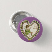 Vintage-Valentinsherz Button (Vorne & Hinten)