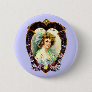 Vintage-Valentinsherz Button