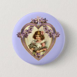 Vintage-Valentinsherz Button