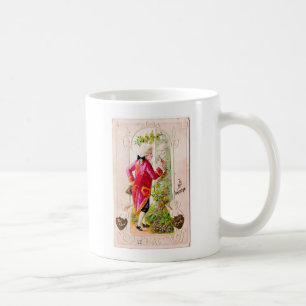 Vintage Valentinskarte auf Baum Kaffeetasse