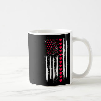 Vintage Valentinstag Amerikanische Flagge Herz Per Kaffeetasse