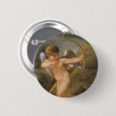 Vintage Valentinstag, Amor mit Bogen und Pfeil Button (Vorne & Hinten)