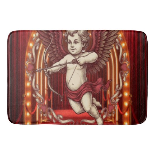 Vintage Valentinstag Badematte (Vorderseite)