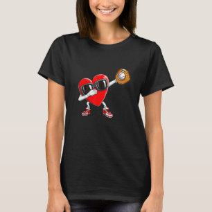 Vintage Valentinstag Baseball Werfer Schlagmann Fä T-Shirt