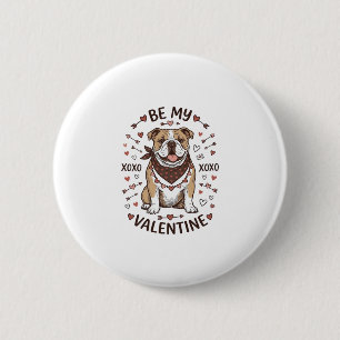 Vintage-Valentinstag-Bulldogge-XOXO-Shirt-Design_1 Button