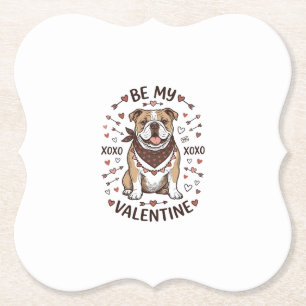 Vintage-Valentinstag-Bulldogge-XOXO-Shirt-Design_1 Untersetzer