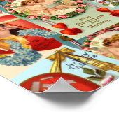 Vintage-Valentinstag-Collage Poster (Ecke)