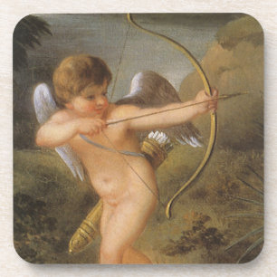 Vintage Valentinstag, Cupid mit Bogen und Pfeil Untersetzer