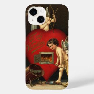 Vintage Valentinstag Cupido, Engel Brennende Liebe Case-Mate iPhone Hülle
