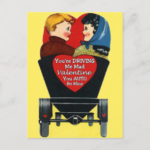 Vintage-Valentinstag, Du machst mich verrückt Vale Postkarte