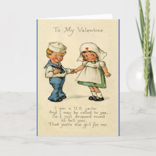 Vintage Valentinstag - Ein Matrose für seine Süße, Feiertagskarte