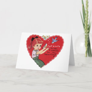 Vintage Valentinstag eine Notiz für meinen Schatz Feiertagskarte