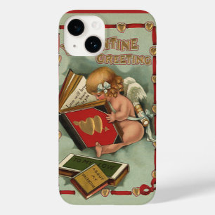 Vintage Valentinstag Engel, Cupid beim Lesen eines Case-Mate iPhone 14 Hülle