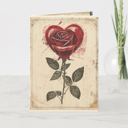 Vintage Valentinstag  Feiertagskarte (Vorderseite)