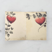 Vintage Valentinstag  Feiertagskarte (Innenseite)