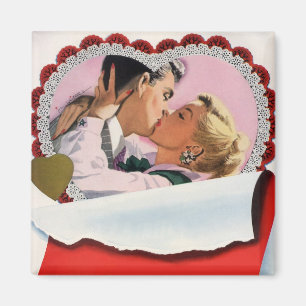 Vintage Valentinstag Frischvermählte Liebe und Rom Magnet
