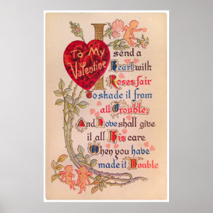 Vintage Valentinstag-Gedichtposter Poster