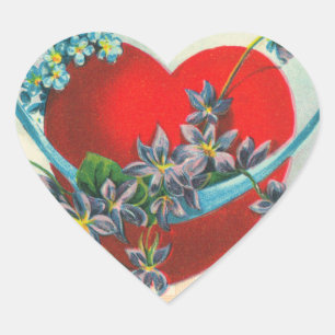 Vintage-Valentinstag-Herz-Aufkleber Herz-Aufkleber