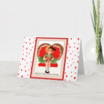 Vintage Valentinstag kleines Mädchen