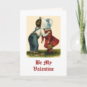 Vintage Valentinstag-Küsskarte Feiertagskarte