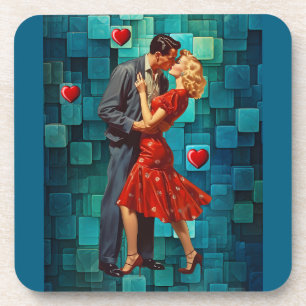 VINTAGE VALENTINSTAG LEIDENSCHAFT GETRÄNKEUNTERSETZER