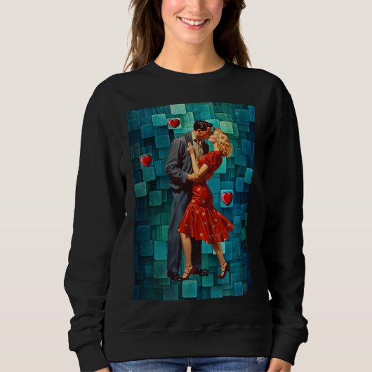 VINTAGE VALENTINSTAG LEIDENSCHAFT SWEATSHIRT (Vorderseite)