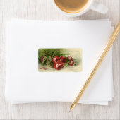 Vintage Valentinstag Liebe, Crimson-Rote Rosen Adressaufkleber (Insitu)