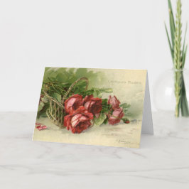 Vintage Valentinstag Liebe, Crimson-Rote Rosen Feiertagskarte