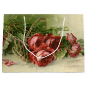 Vintage Valentinstag Liebe, Crimson-Rote Rosen Große Geschenktüte (Vorderseite)