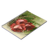 Vintage Valentinstag Liebe, Crimson-Rote Rosen Notizblock (Linke Seite)