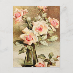 Vintage Valentinstag Liebe Romantische Rosen Feiertagspostkarte