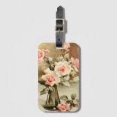 Vintage Valentinstag Liebe Romantische Rosen Gepäckanhänger (Vorderseite Vertikal)