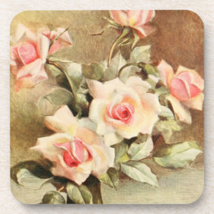 Vintage Valentinstag Liebe Romantische Rosen Getränkeuntersetzer