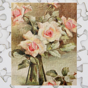 Vintage Valentinstag Liebe Romantische Rosen Puzzle