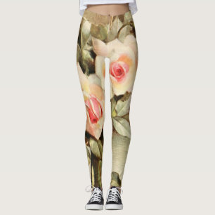 Vintage Valentinstag Liebesromanze rosa Rosen Leggings