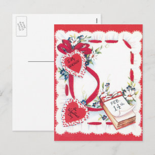 Vintage Valentinstag Love Hearts, An meinen Lehrer Feiertagspostkarte