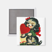 Vintage Valentinstag Magnet (Vorderseite/Rückseite)