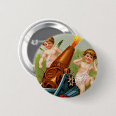 Vintage Valentinstag mit Herzkanone Button (Vorne & Hinten)